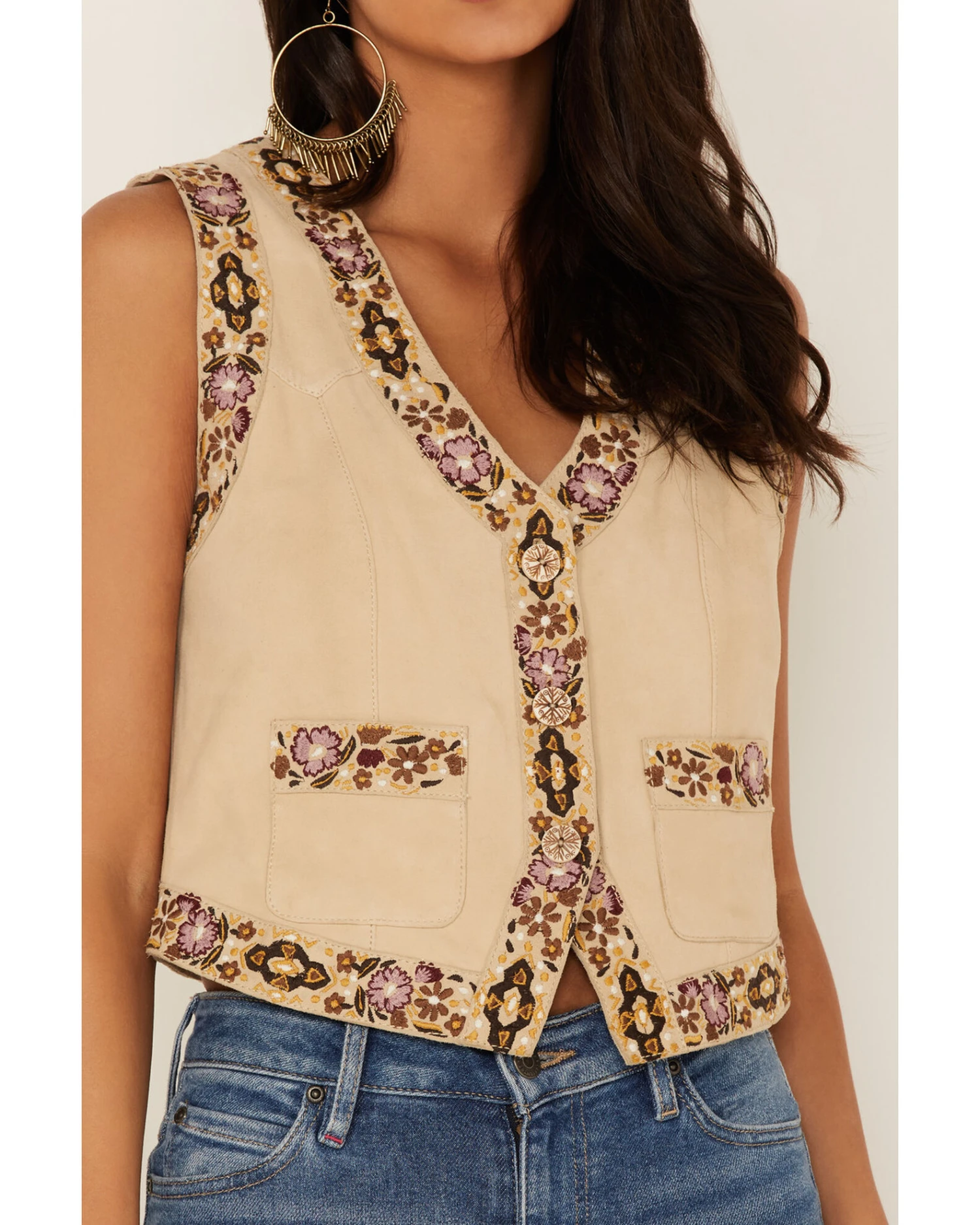Idyllwind Women's Embroidered Floral Suede Vest 6 Idyllwind Women's Embroidered Floral Suede Vest - Image 4