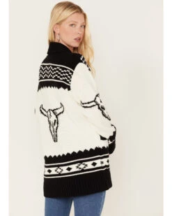 Idyllwind Women's Steer Head Knit Boyfriend Cardigan 8 Idyllwind Women's Steer Head Knit Boyfriend Cardigan -Western Cowboy Equipment Store 2000375313 001 P4