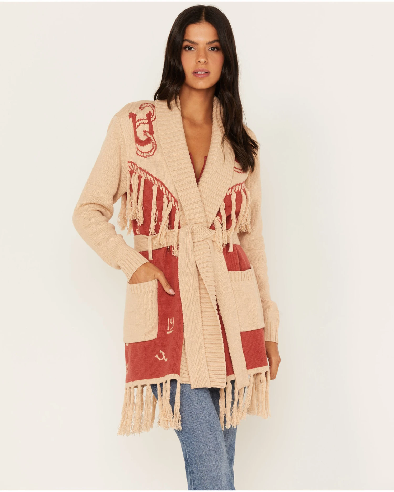 Idyllwind Women's Western Conversational Print Fringe Cardigan 3 Idyllwind Women's Western Conversational Print Fringe Cardigan