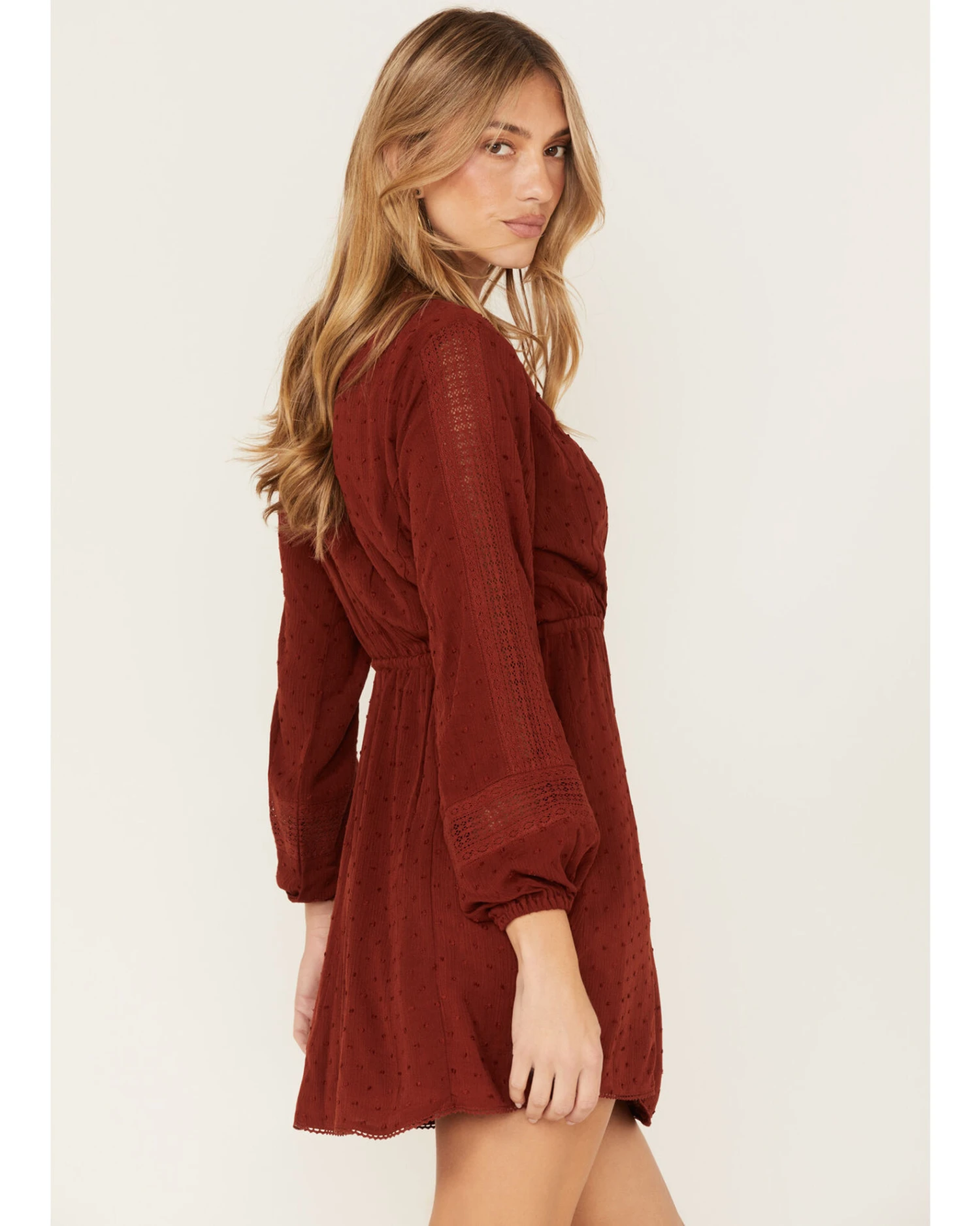 Idyllwind Women's Floral Embroidered Swiss Dot Wrap Dress 6 Idyllwind Women's Floral Embroidered Swiss Dot Wrap Dress - Image 4