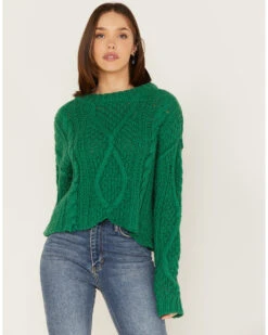 Free People Women's Cutting Edge Cable Knit Sweater -Western Cowboy Equipment Store 2000378057 300 P1