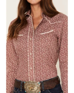 Roper Women's Ditsy Floral Print Long Sleeve Pearl Snap Retro Western Shirt -Western Cowboy Equipment Store 2000378232 600 P3