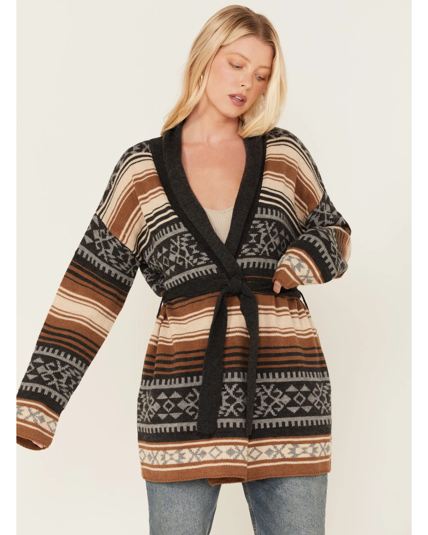 Stetson Women's Southwestern Print Knit Cardigan Sweater 3 Stetson Women's Southwestern Print Knit Cardigan Sweater