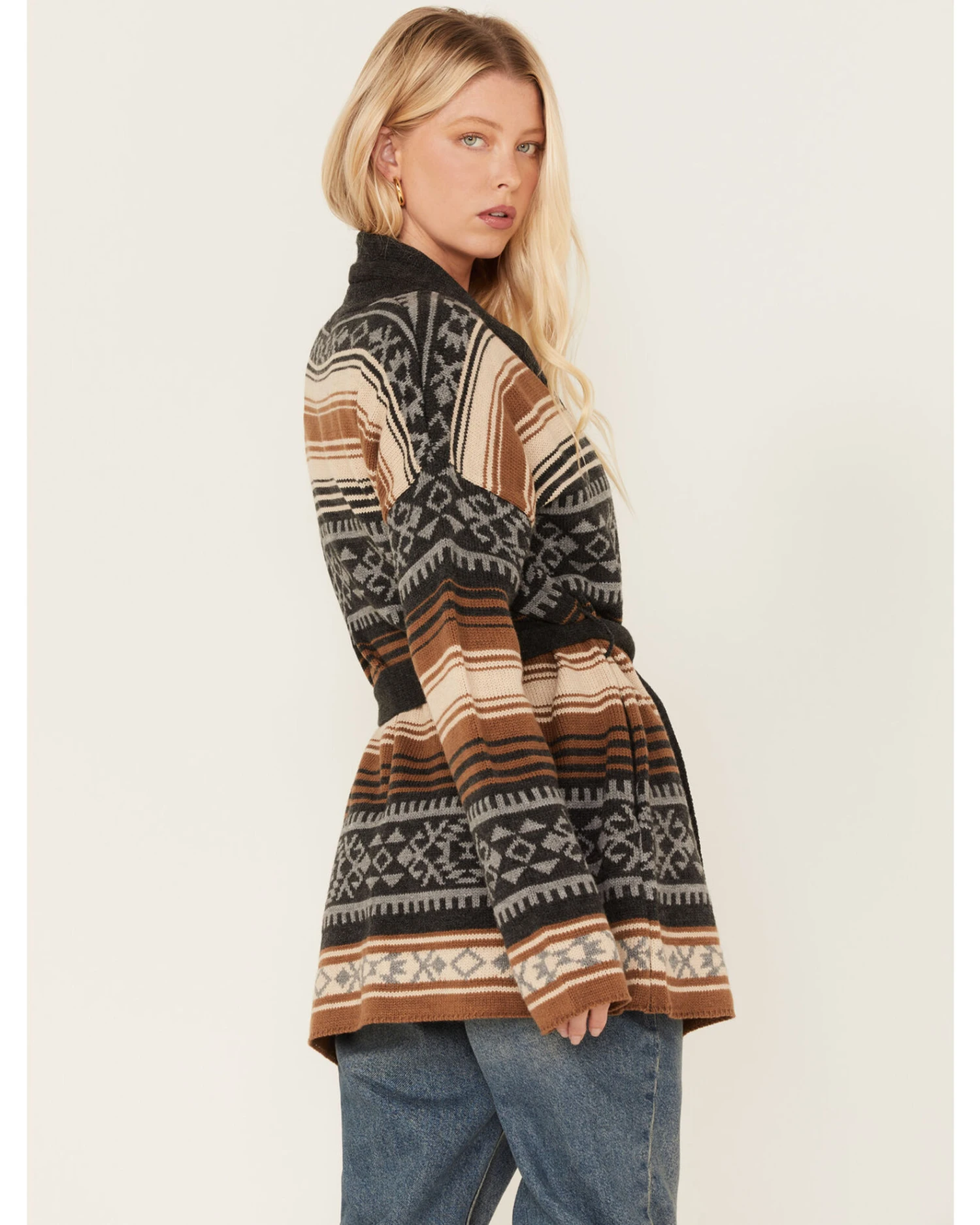 Stetson Women's Southwestern Print Knit Cardigan Sweater 6 Stetson Women's Southwestern Print Knit Cardigan Sweater - Image 4