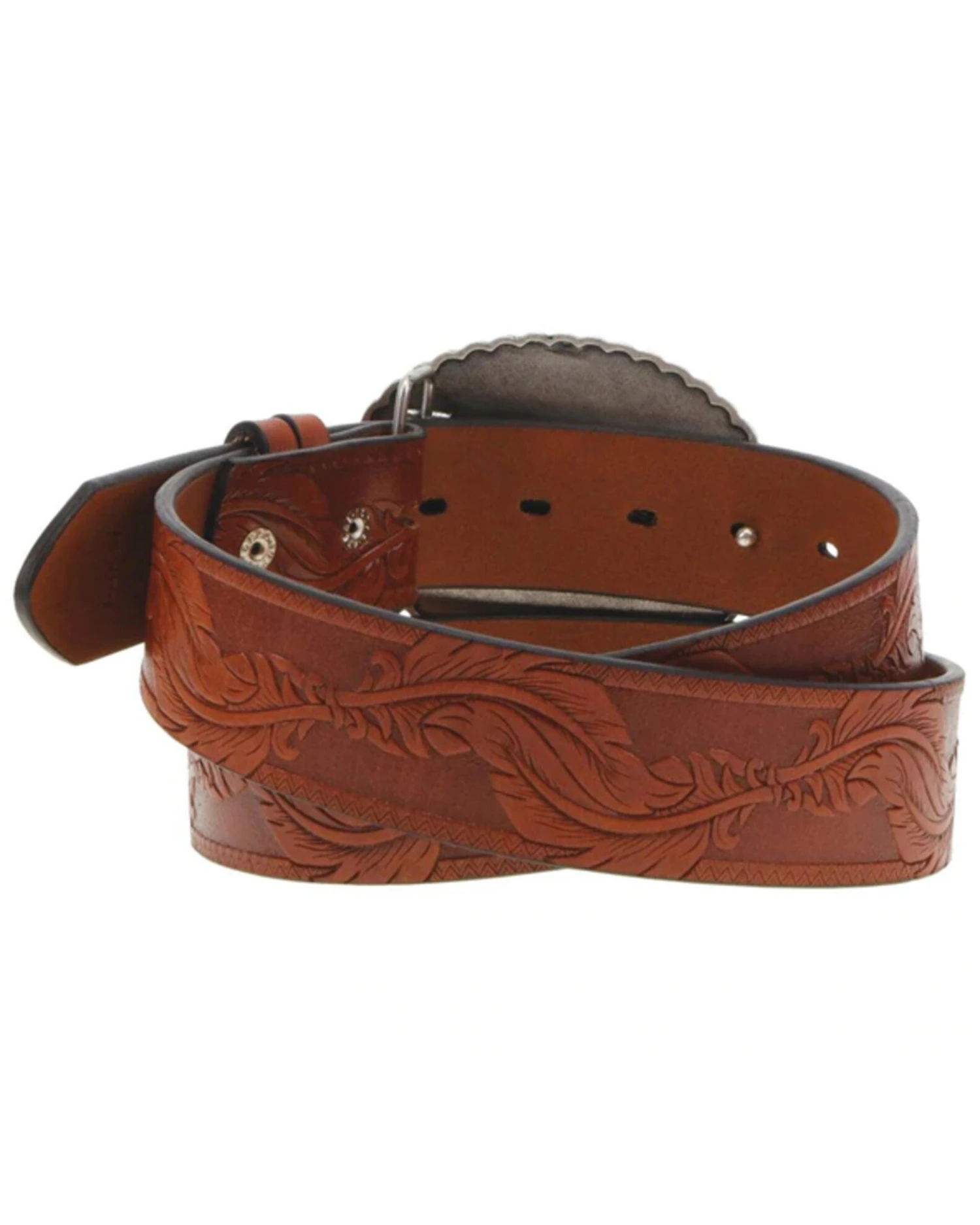 Hooey Women's Original Embossed Feather Southwestern Rodeo Buckle Belt 4 Hooey Women's Original Embossed Feather Southwestern Rodeo Buckle Belt - Image 2