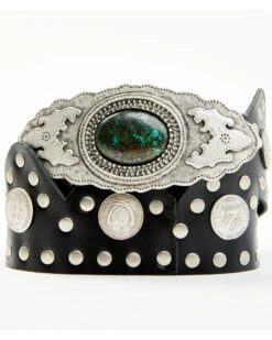 Tasha Polizzi Women's Legend Studded Concho Buckle Belt