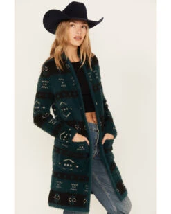 Shyanne Women's Southwestern Eyelash Knit Cardigan -Western Cowboy Equipment Store 2000380658 443 P2