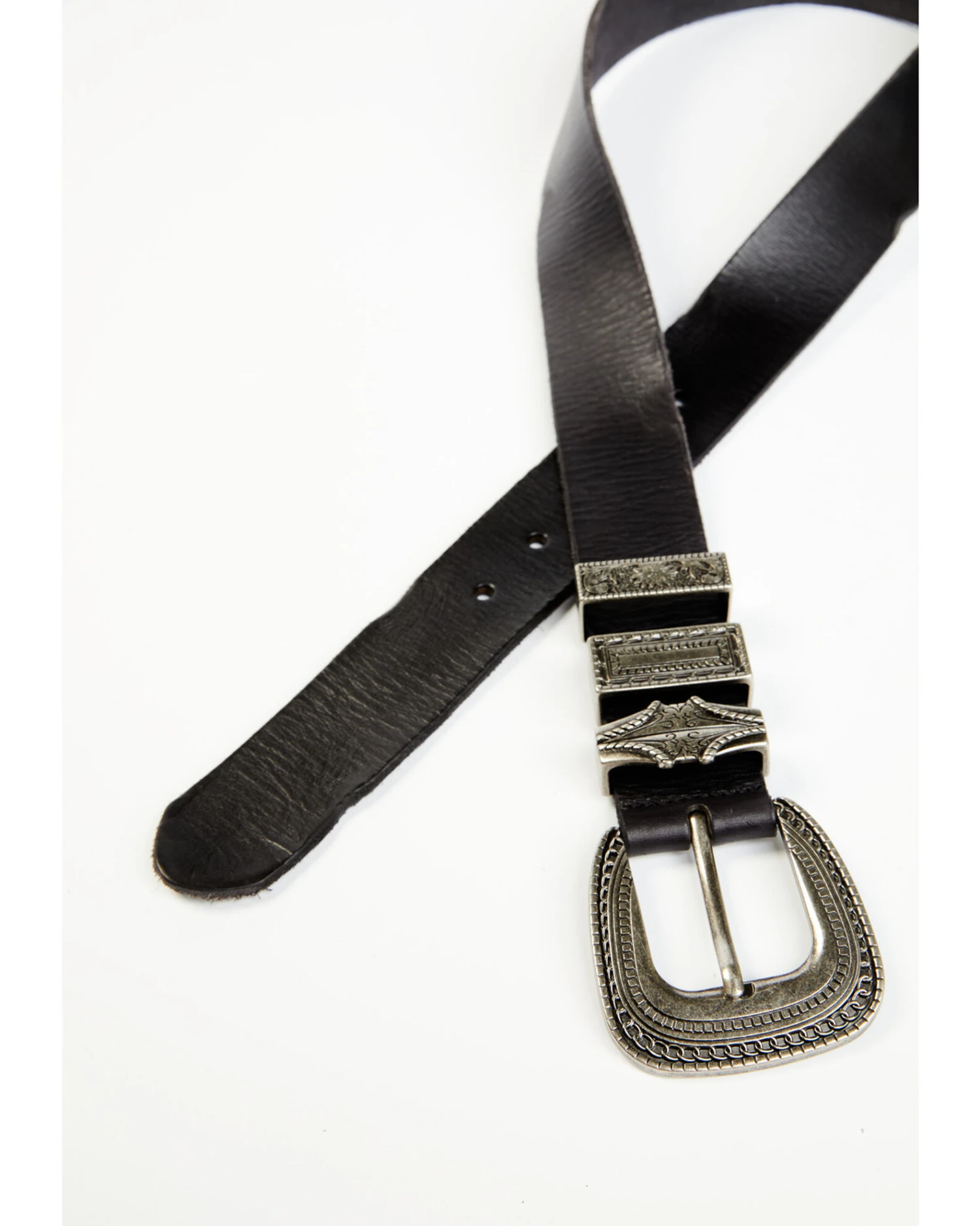 Shyanne Women's Black Triple Keeper Leather Belt 4 Shyanne Women's Black Triple Keeper Leather Belt - Image 2