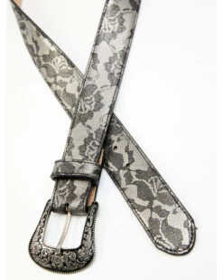 Western Cowboy Equipment Store 15 Shyanne Women's Silver Floral Lace Belt
