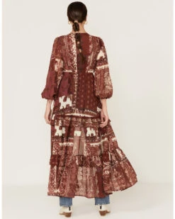 Flying Tomato Women's Floral Print Patchwork Duster Dress 9 Flying Tomato Women's Floral Print Patchwork Duster Dress -Western Cowboy Equipment Store 2000381468 640 P4