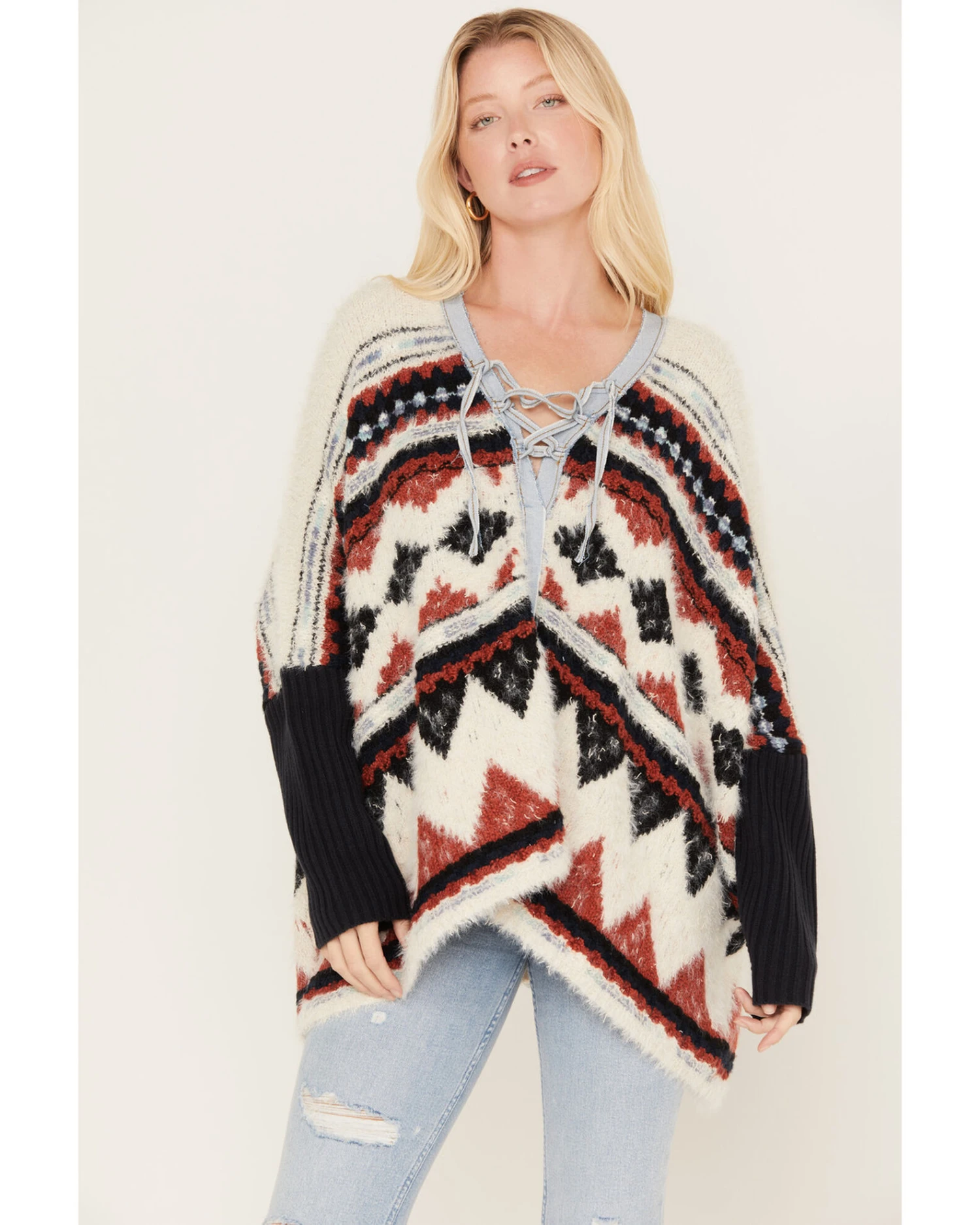 Idyllwind Women's Mack Denim Trim Sweater 3 Idyllwind Women's Mack Denim Trim Sweater