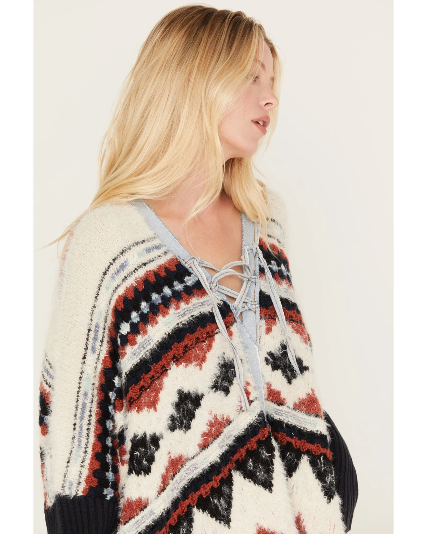 Idyllwind Women's Mack Denim Trim Sweater 4 Idyllwind Women's Mack Denim Trim Sweater - Image 2