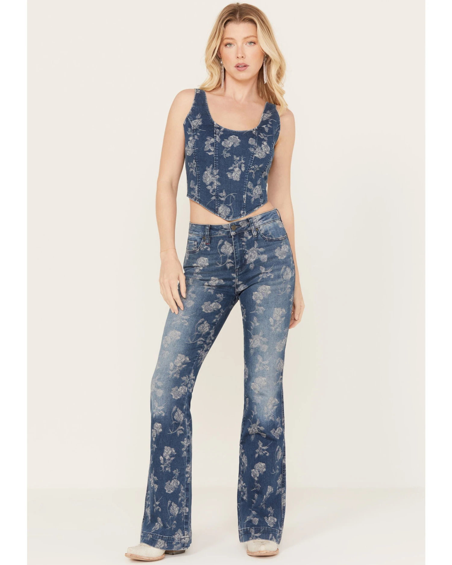 Idyllwind Women's Floral Drive Jacquard Denim Corset Top 3 Idyllwind Women's Floral Drive Jacquard Denim Corset Top