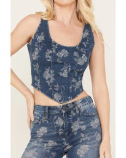 Idyllwind Women's Floral Drive Jacquard Denim Corset Top 9 Idyllwind Women's Floral Drive Jacquard Denim Corset Top -Western Cowboy Equipment Store 2000383132 415 P3