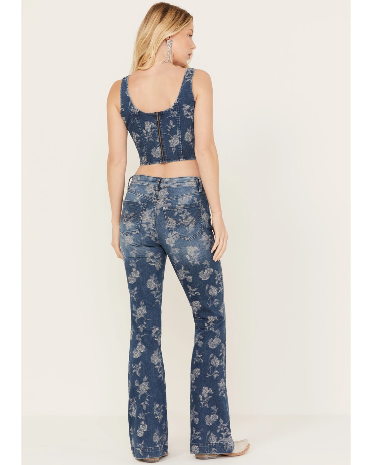 Idyllwind Women's Floral Drive Jacquard Denim Corset Top 4 Idyllwind Women's Floral Drive Jacquard Denim Corset Top - Image 2