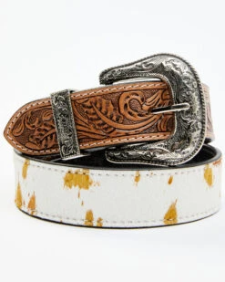 Shyanne Women's Cowhide And Floral Tooled Belt