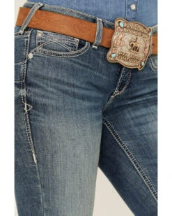 Ariat Women's Medium Wash Mid Rise Michela Straight Stretch Jeans -Western Cowboy Equipment Store 2000385126 414 P2