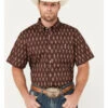 RANK 45 Men's Cash Geo Print Short Sleeve Button-Down Stretch Western Shirt -Western Cowboy Equipment Store 2000385988 200 P1