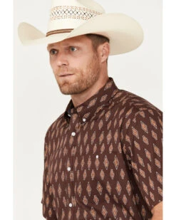 RANK 45 Men's Cash Geo Print Short Sleeve Button-Down Stretch Western Shirt -Western Cowboy Equipment Store 2000385988 200 P3