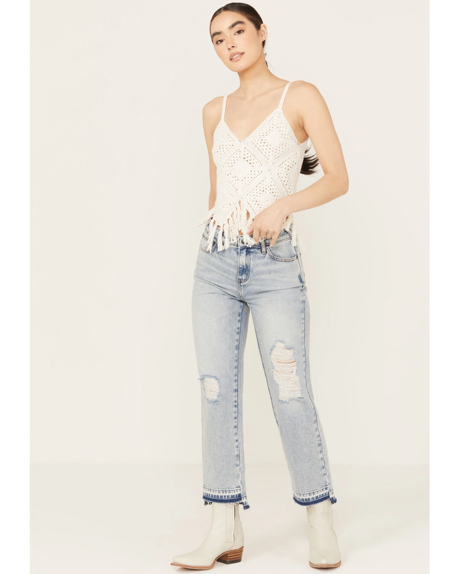 Shyanne Women's Crochet Fringe Tank 5 Shyanne Women's Crochet Fringe Tank - Image 3