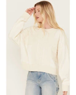 Cleo + Wolf Women's Lightweight Fleece Knit Sweater