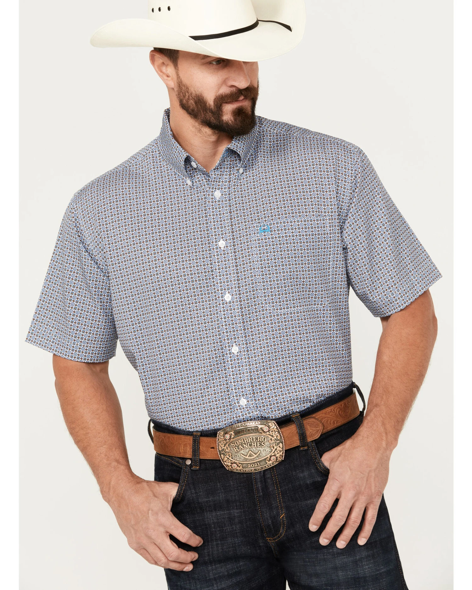 Cinch Men's ARENAFLEX Medallion Print Short Sleeve Button-Down Stretch Western Shirt 5 Cinch Men's ARENAFLEX Medallion Print Short Sleeve Button-Down Stretch Western Shirt - Image 3