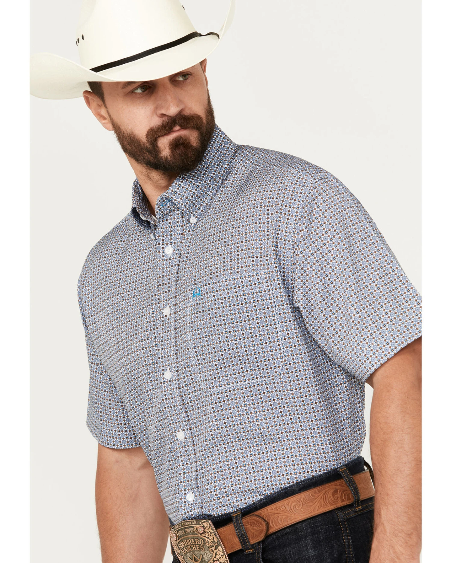 Cinch Men's ARENAFLEX Medallion Print Short Sleeve Button-Down Stretch Western Shirt 6 Cinch Men's ARENAFLEX Medallion Print Short Sleeve Button-Down Stretch Western Shirt - Image 4