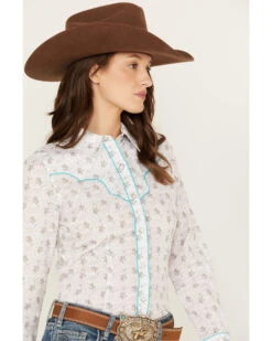 Rock & Roll Denim Women's Floral Long Sleeve Pearl Snap Western Shirt -Western Cowboy Equipment Store 2000387593 100 P2