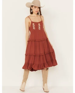 Bila77 Women's Floral Embroidered Tier Midi Dress 8 Bila77 Women's Floral Embroidered Tier Midi Dress -Western Cowboy Equipment Store 2000392115 220 P1
