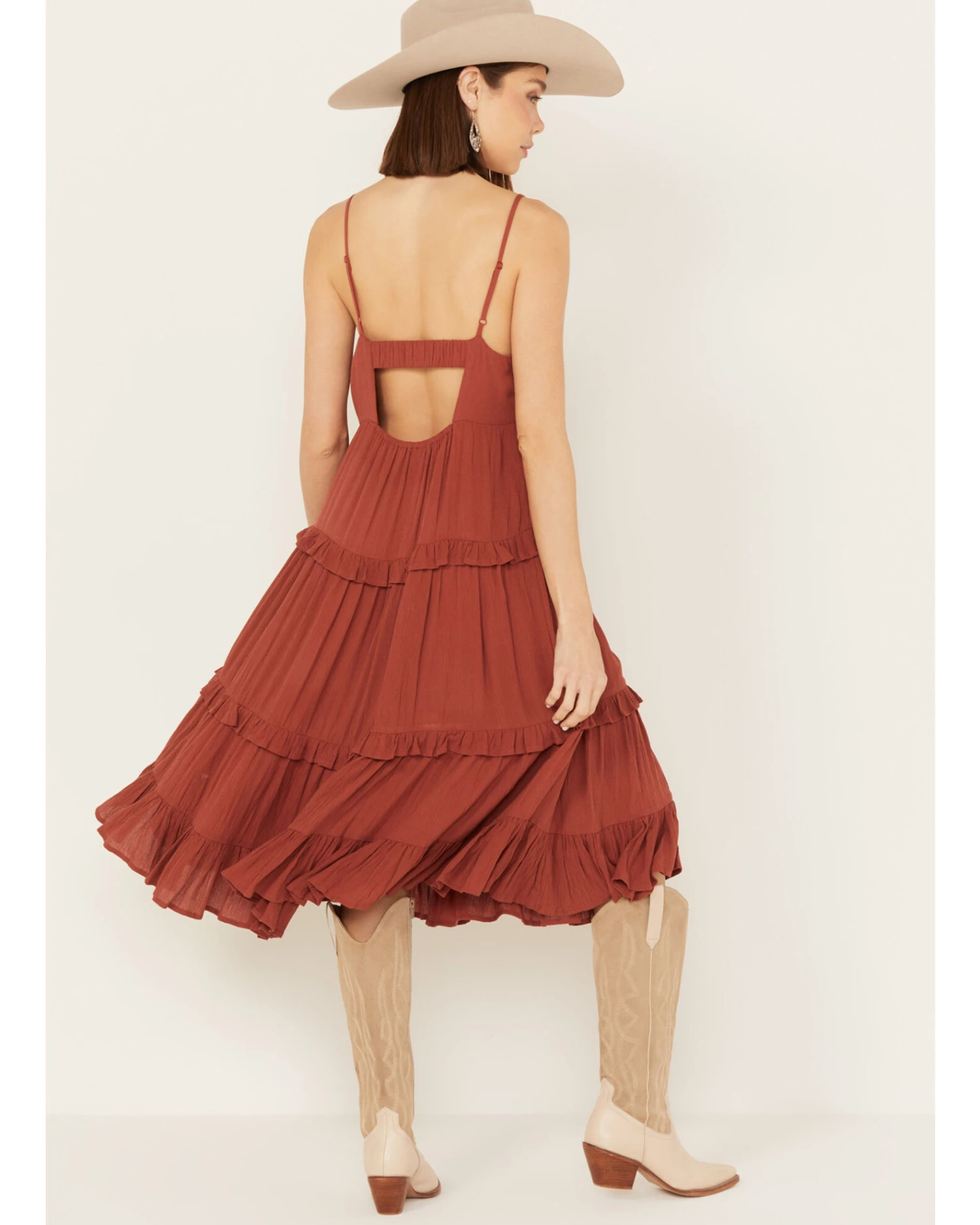 Bila77 Women's Floral Embroidered Tier Midi Dress 6 Bila77 Women's Floral Embroidered Tier Midi Dress - Image 4