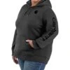 Carhartt Women's Relaxed Fit Midweight Logo Hooded Work Sweatshirt - Plus